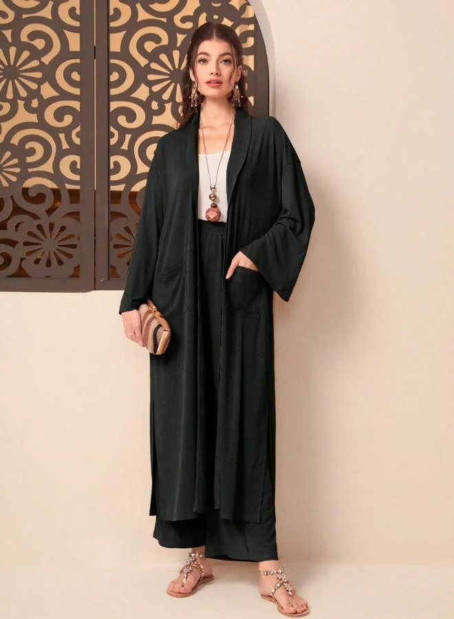 تايك تو طقم منسق كيمونو مفتوح من الأمام وبنطال